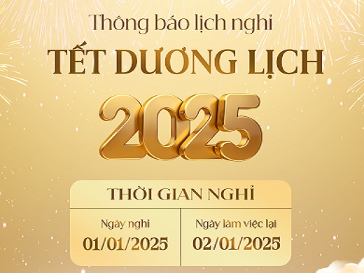 THÔNG BÁO LỊCH NGHỈ TẾT DƯƠNG LỊCH 2025